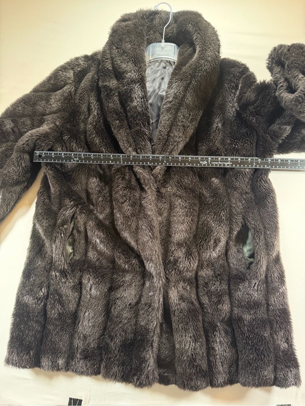 Faux Fur Coat - Dark Brown